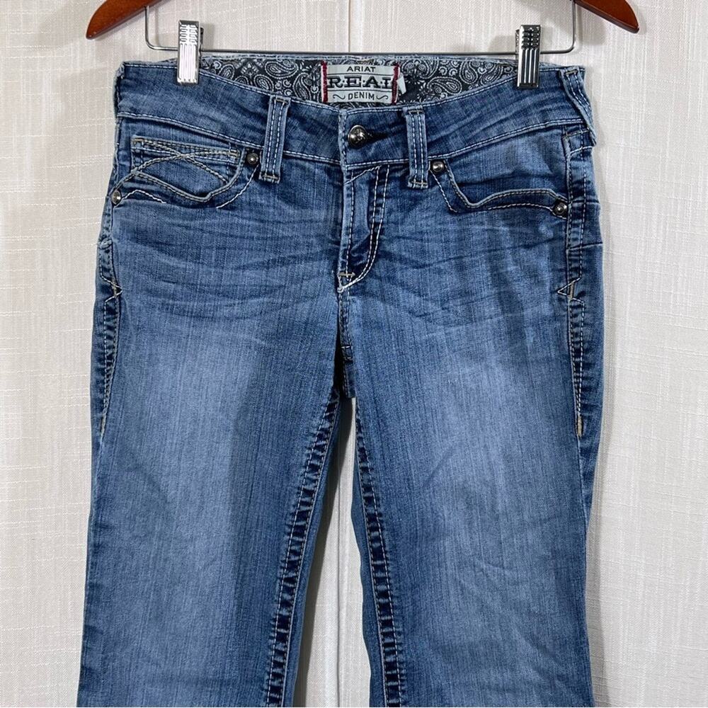 Ariat Real Denim Bootcut Embroidered Pockets Jeans Size 28S - Picture 2 of 15